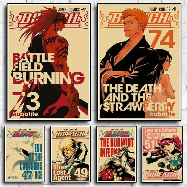 BLEACH manga-cover print selection, supplied unframed