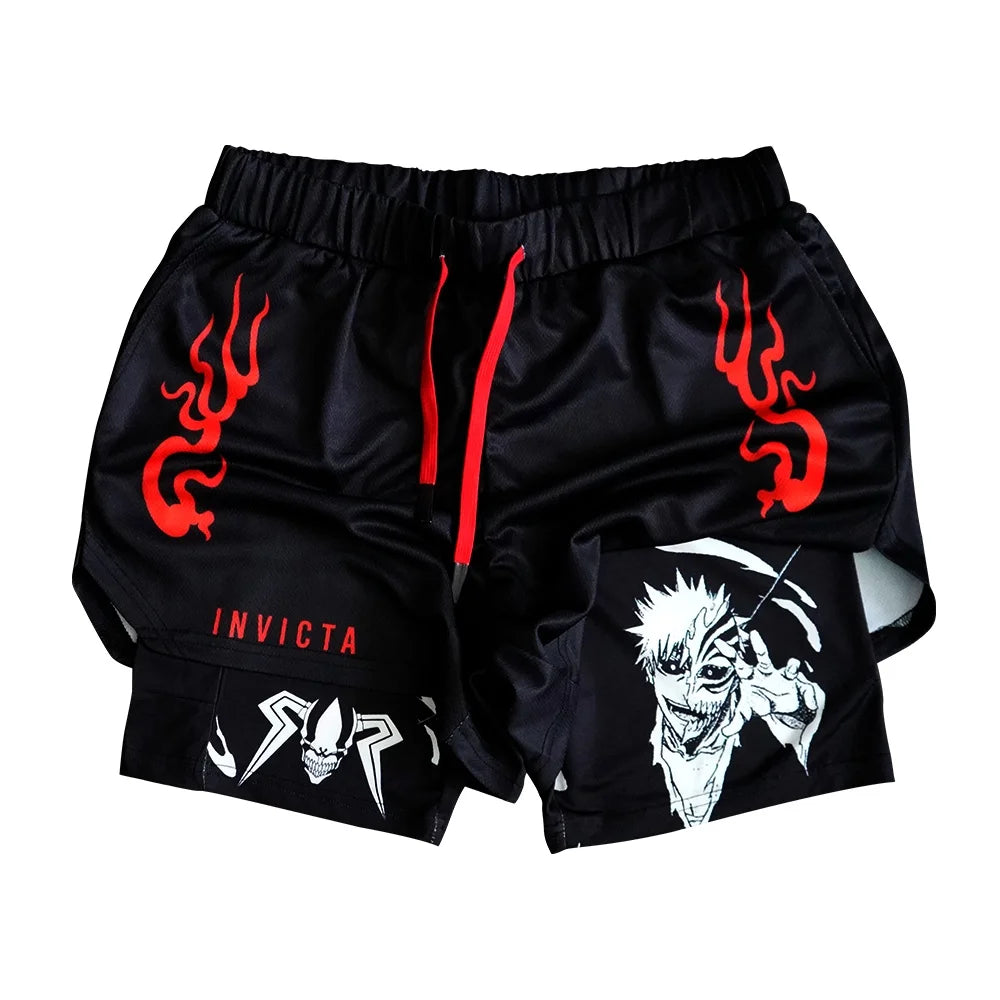 Anime Graphic Layered Sports Shorts · Ichigo & Kaneki