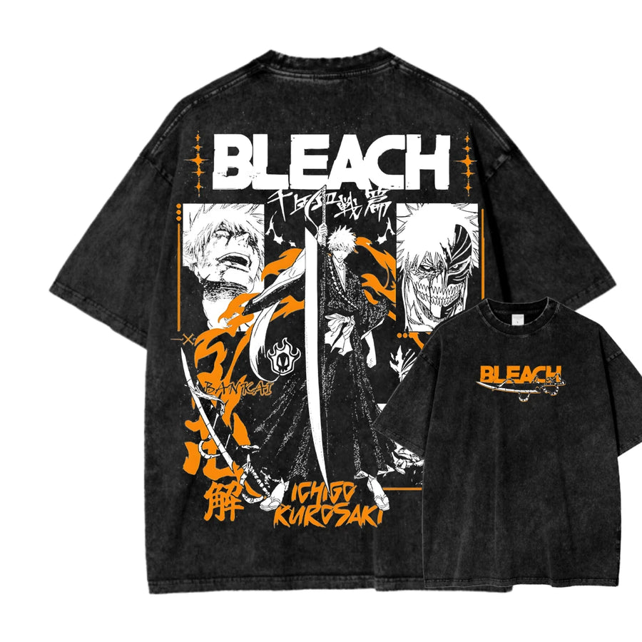 BLEACH Double-Sided Character Graphic T-Shirt