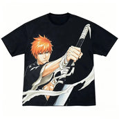 Ichigo Kurosaki Graphic T-Shirt · Black & White Designs
